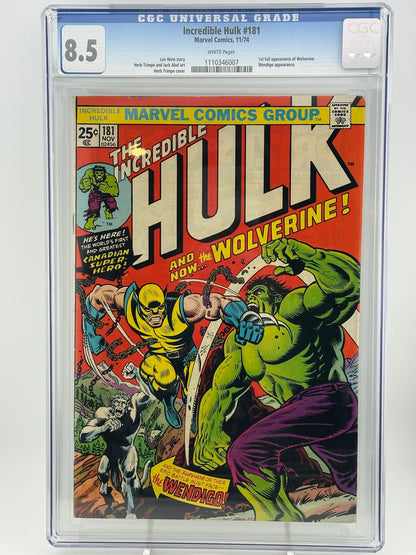 Incredible Hulk #181 1974 CGC 8.5 White Pages